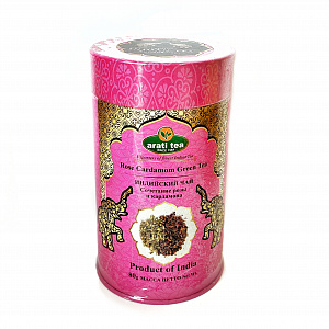 Arati Tea Индийский Чай зеленый роза-кардамон ж/б 100 гр