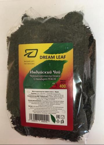 DREAM LEAF Индийский Чай черный, крупнолистовой,  PEKOE 400 г