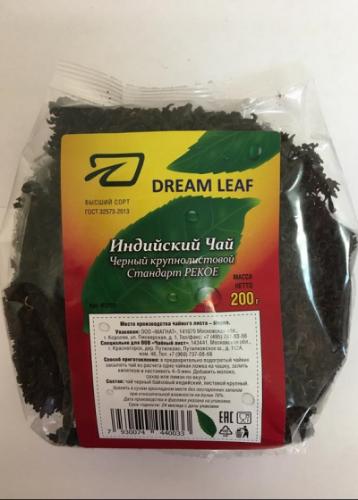 DREAM LEAF Индийский Чай черный, крупнолистовой,  PEKOE 200 г