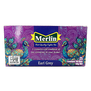 Чай Merlin Цейлонский черный чай с бергамотом, Earl Grey 25 пакетиков 