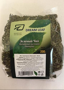 DREAM LEAF Китайский Зеленый Чай, крупнолистовой, Ганпаудер 200 г