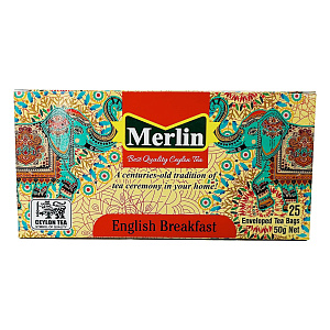 Чай Merlin Цейлонский черный чай, English Breakfast 25 пакетиков 