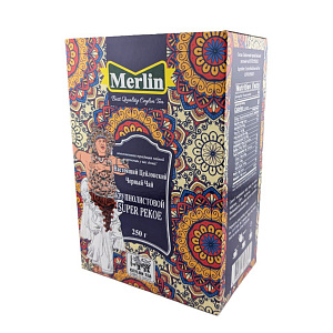 Чай Merlin Цейлонский черный чай SUPER PEKOE, крупнолистовой рассыпной 250г 