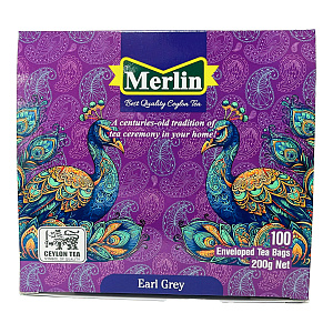 Чай Merlin Цейлонский черный чай с бергамотом, Earl Grey 100 пакетиков 